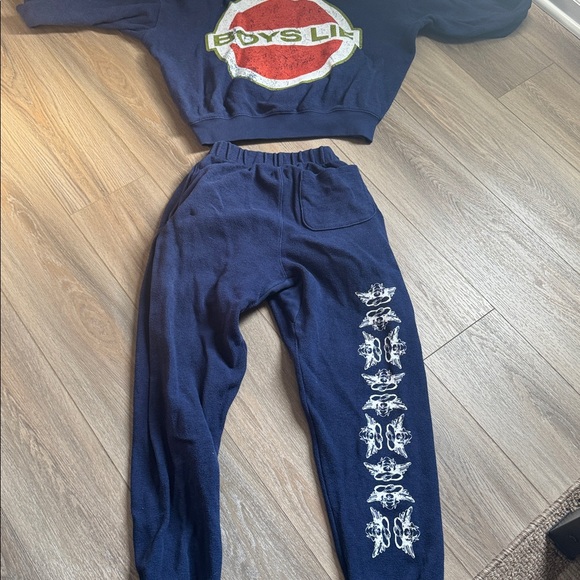 Boy Lie Navy Sweatshirt and Sweatpants - Picture 5 of 5